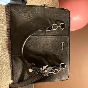 Guess purse black tow compartments